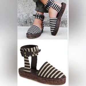 Free People Aurora Striped Espadrilles. Size 38.